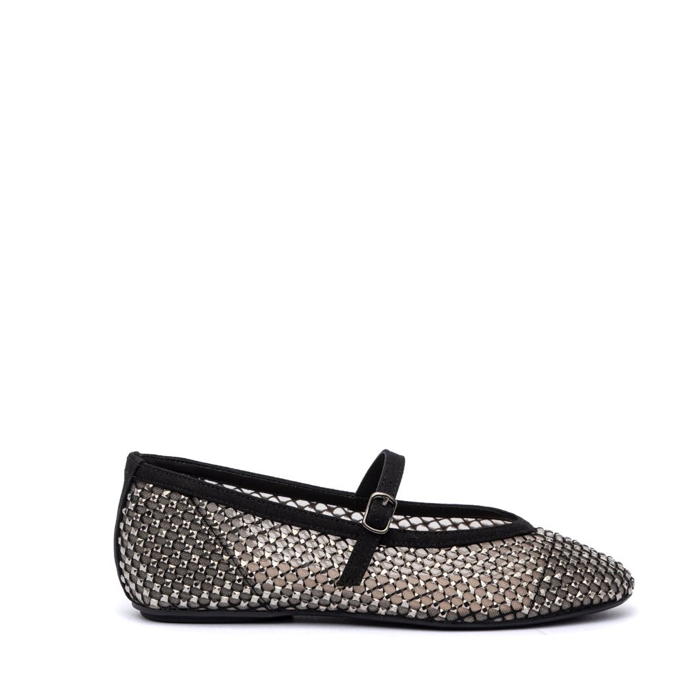 Ballerina in tessuto mesh nero con strass - TreemmeCreazioni