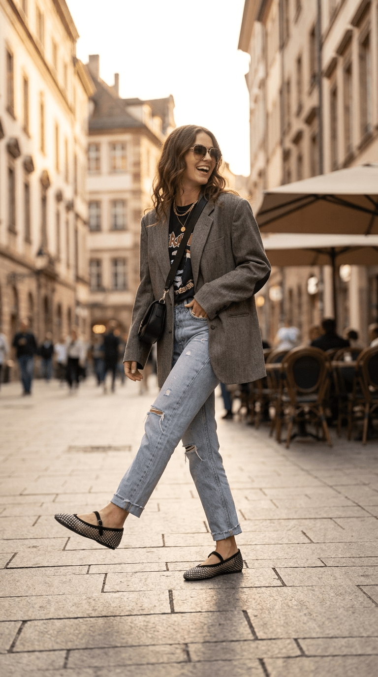 Ballerina in tessuto mesh nero con strass - TreemmeCreazioni