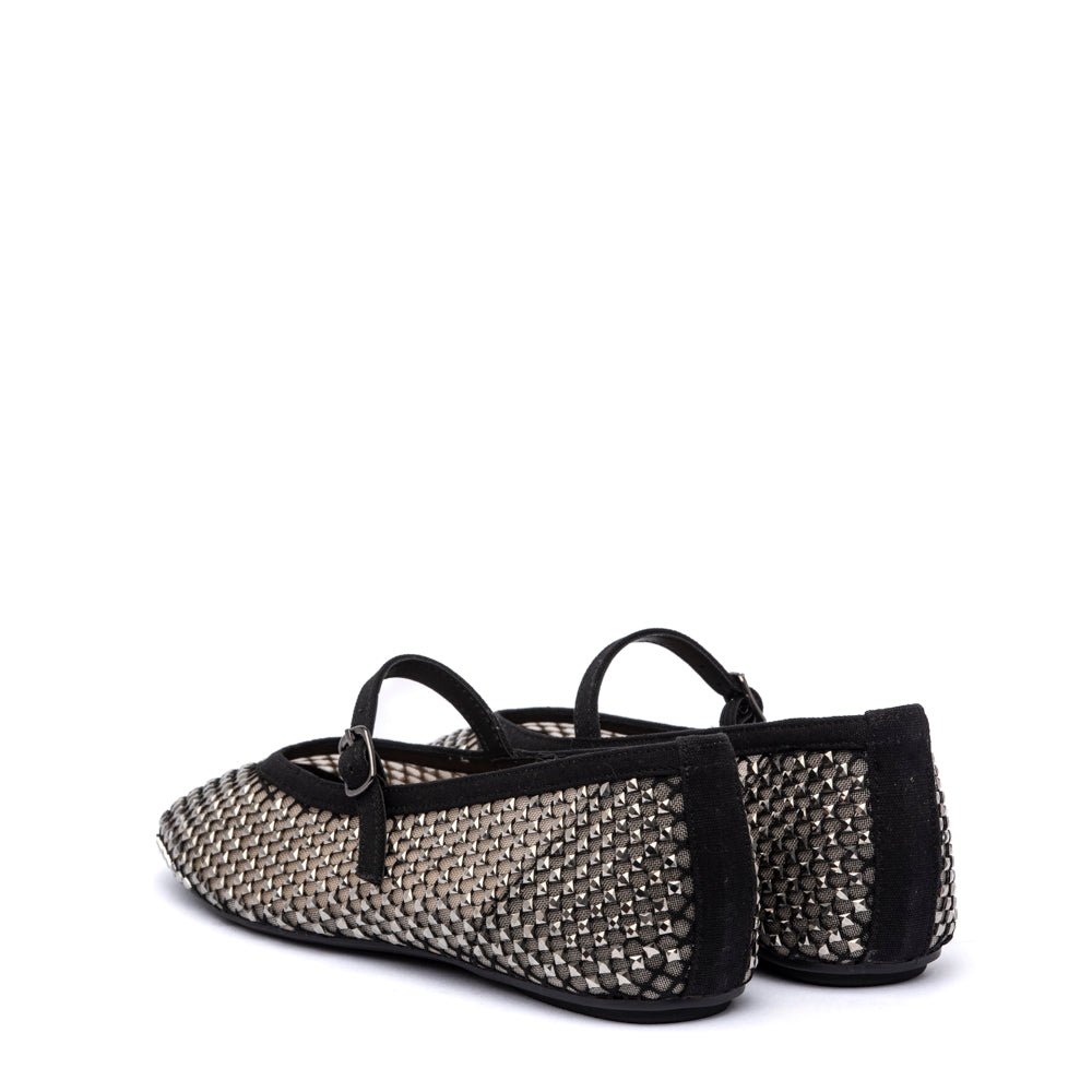 Ballerina in tessuto mesh nero con strass - TreemmeCreazioni