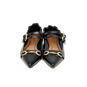 Ballerina Mary Jane in nappa nera con morsetto - TreemmeCreazioni