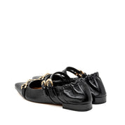 Ballerina Mary Jane in nappa nera con morsetto - TreemmeCreazioni