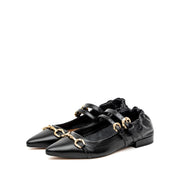 Ballerina Mary Jane in nappa nera con morsetto - TreemmeCreazioni