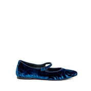Ballerina Mary Jane in velluto blu damascato - TreemmeCreazioni