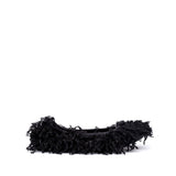 Ballerina nera effetto shearling.