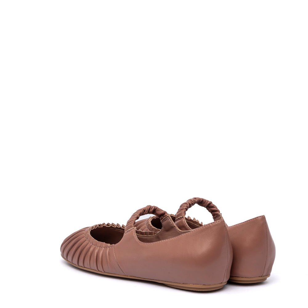 Ballerina ruches in nappa rosa antico - TreemmeCreazioni