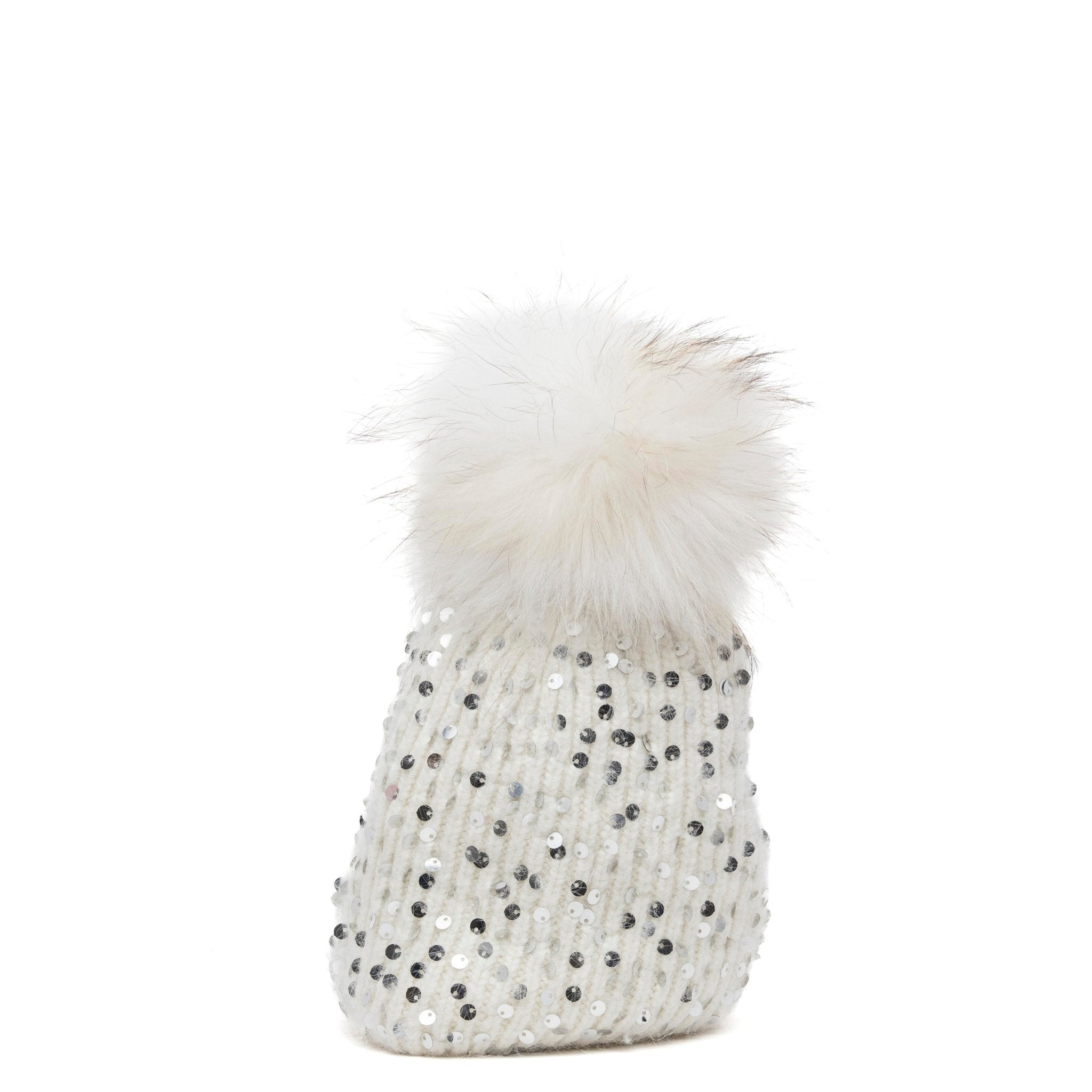 Berretto con paillettes e pon - pon. - TreemmeCreazioni