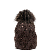 Berretto con paillettes e pon - pon. - TreemmeCreazioni