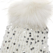 Berretto con paillettes e pon - pon. - TreemmeCreazioni