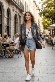 Blazer nero con applicazioni - TreemmeCreazioni