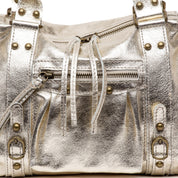 Borsa a bauletto city in pelle laminata platino. - TreemmeCreazioni