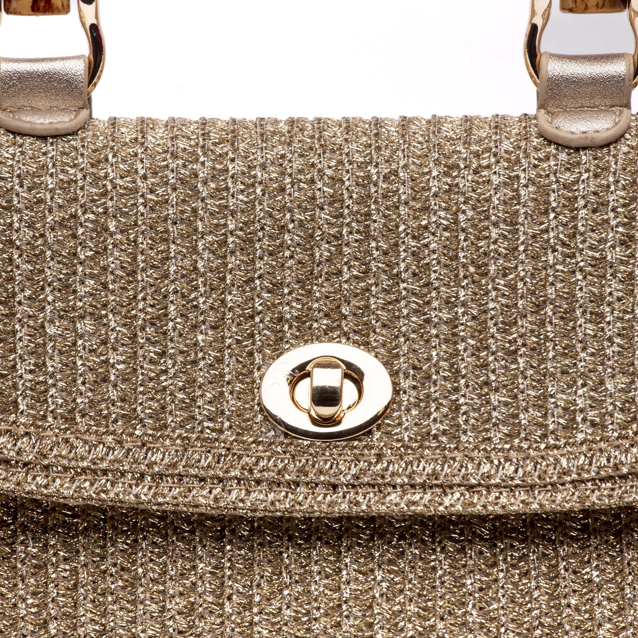 Borsa a bauletto in rafia platino. - TreemmeCreazioni