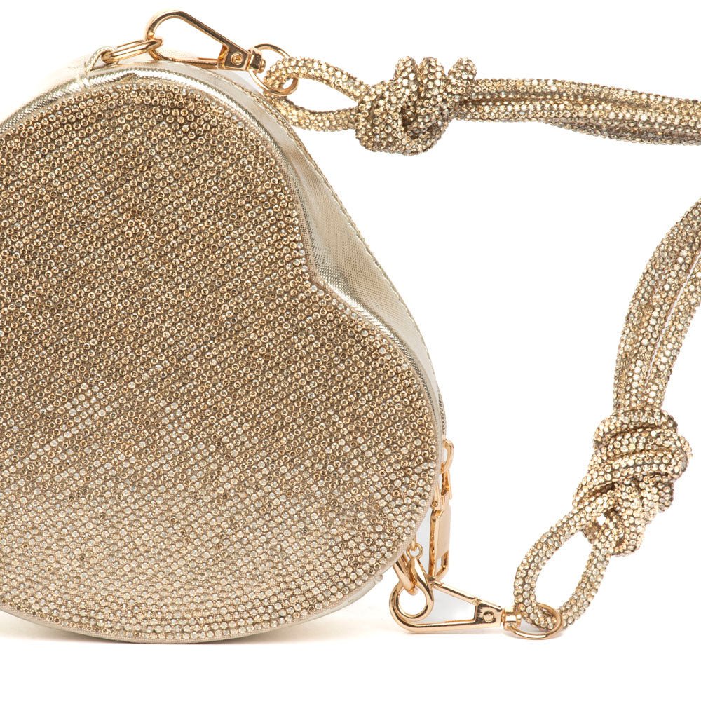 Borsa a forma di cuore con brillantini dorati - TreemmeCreazioni