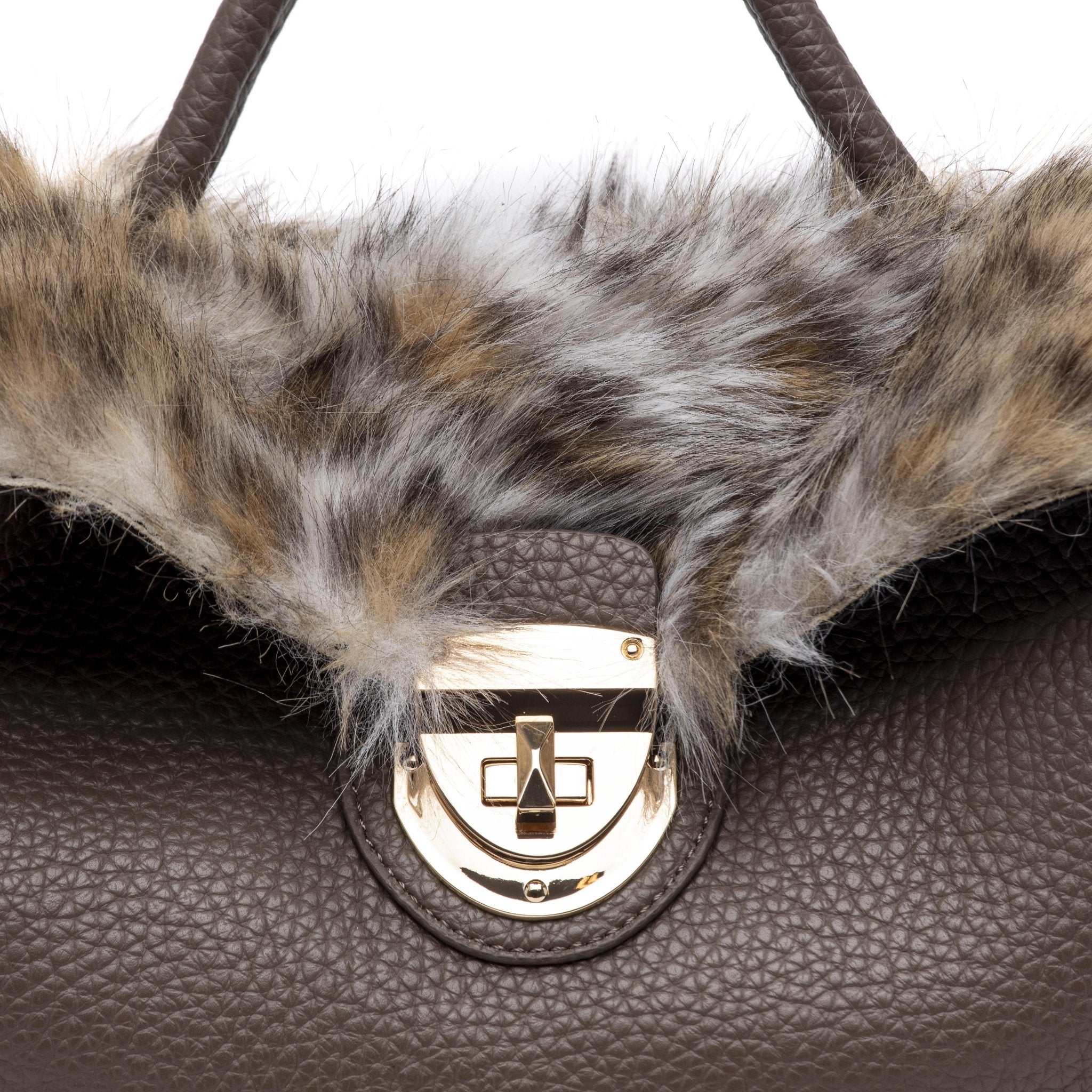 Borsa a mano bauletto con pelliccia. - TreemmeCreazioni