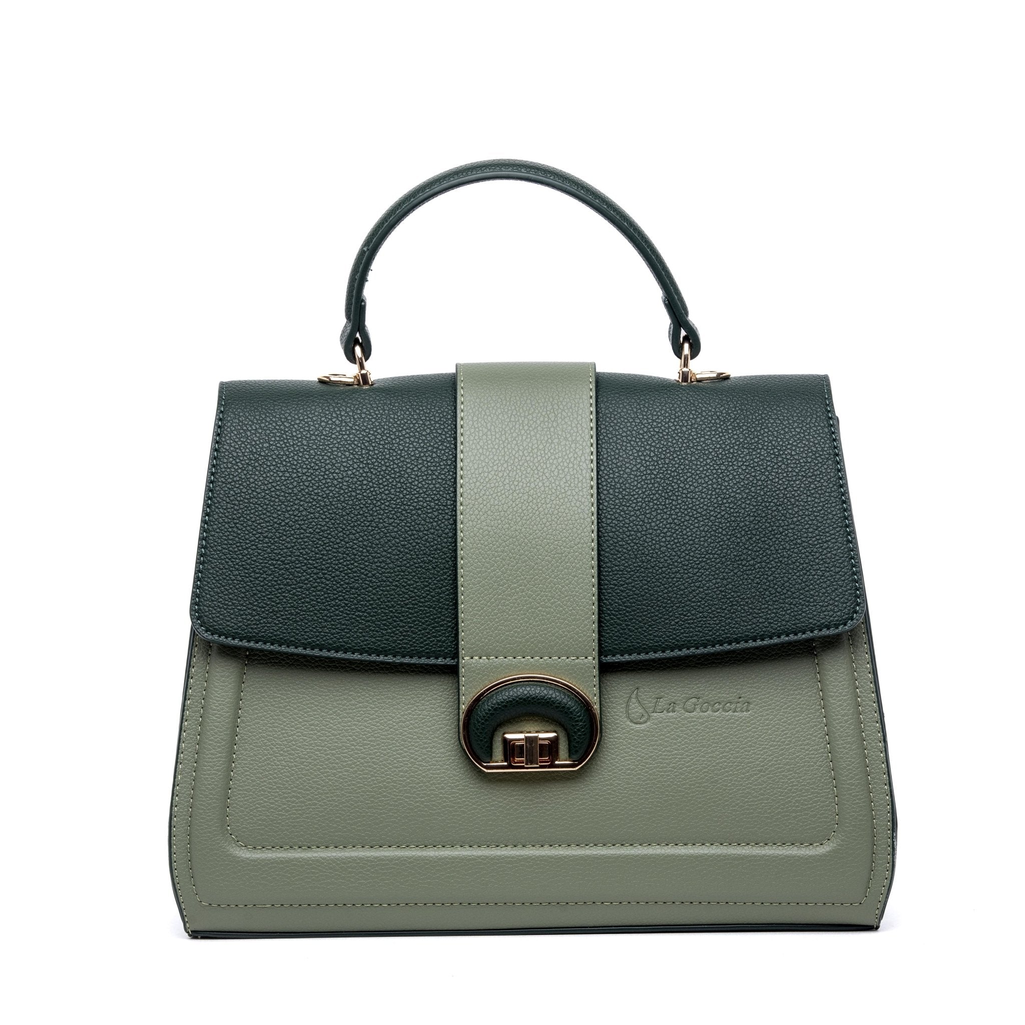 Borsa a mano in bicolore verde. - TreemmeCreazioni