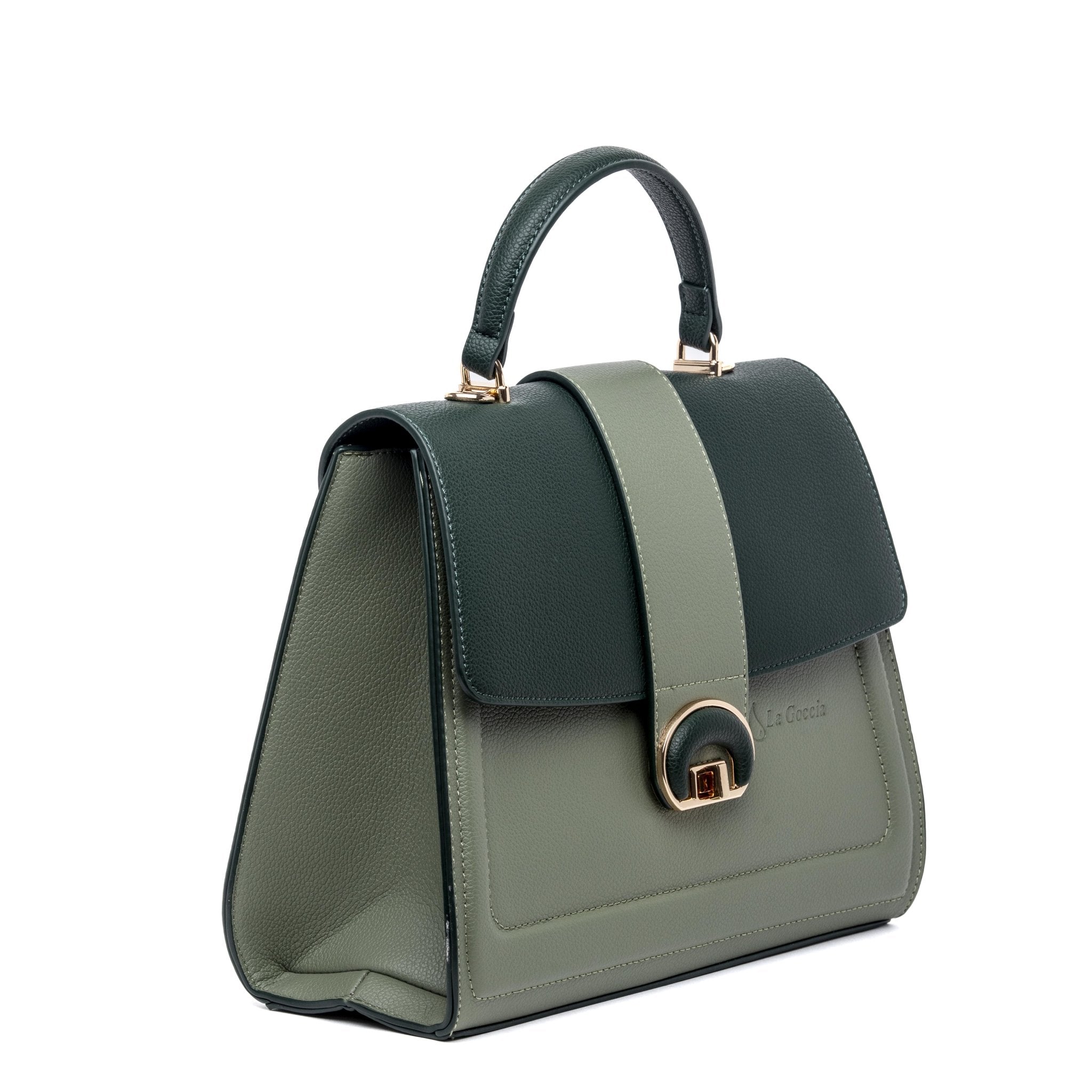 Borsa a mano in bicolore verde. - TreemmeCreazioni