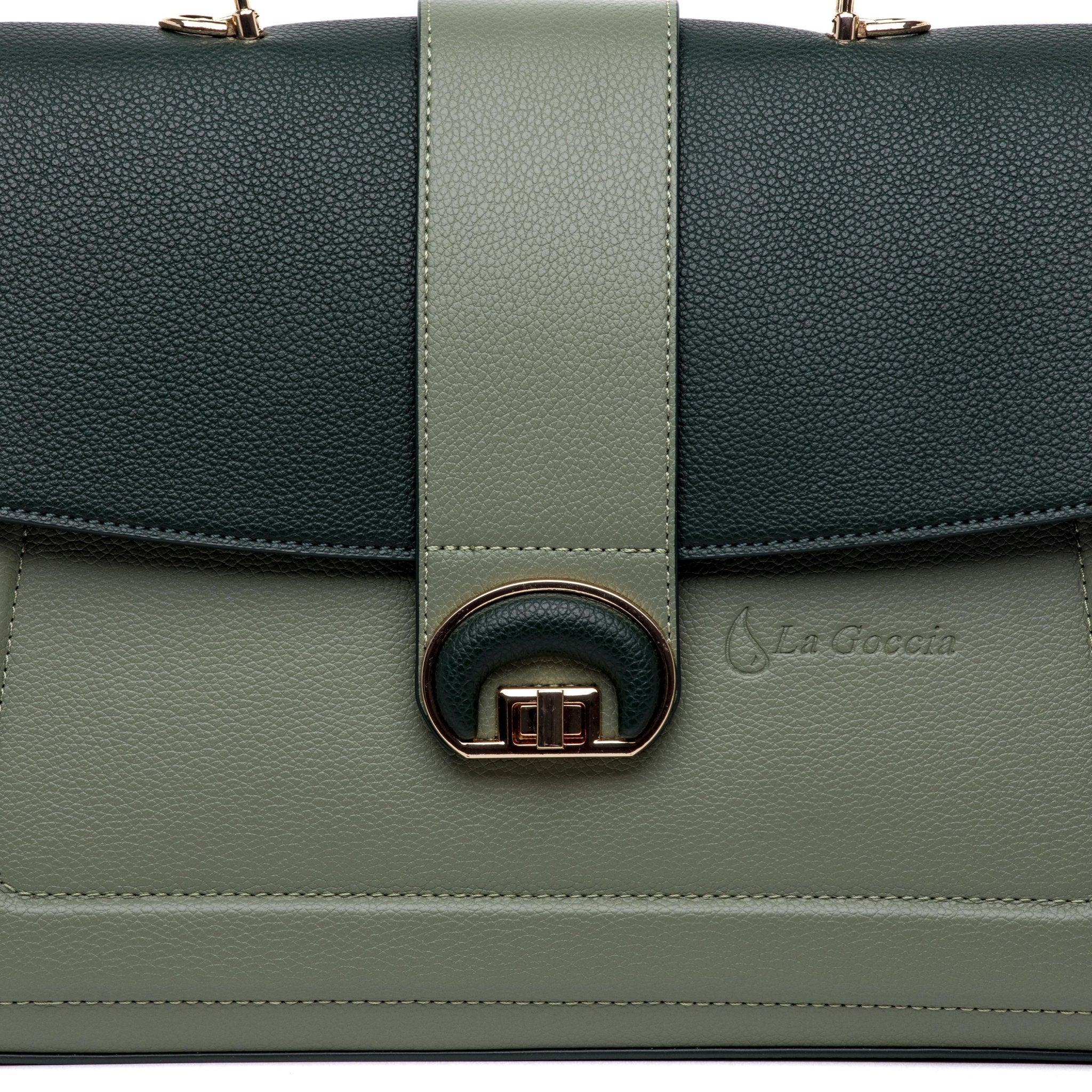 Borsa a mano in bicolore verde. - TreemmeCreazioni