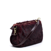 Borsa a mano in eco pelliccia bordeaux. - TreemmeCreazioni