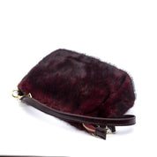 Borsa a mano in eco pelliccia bordeaux. - TreemmeCreazioni