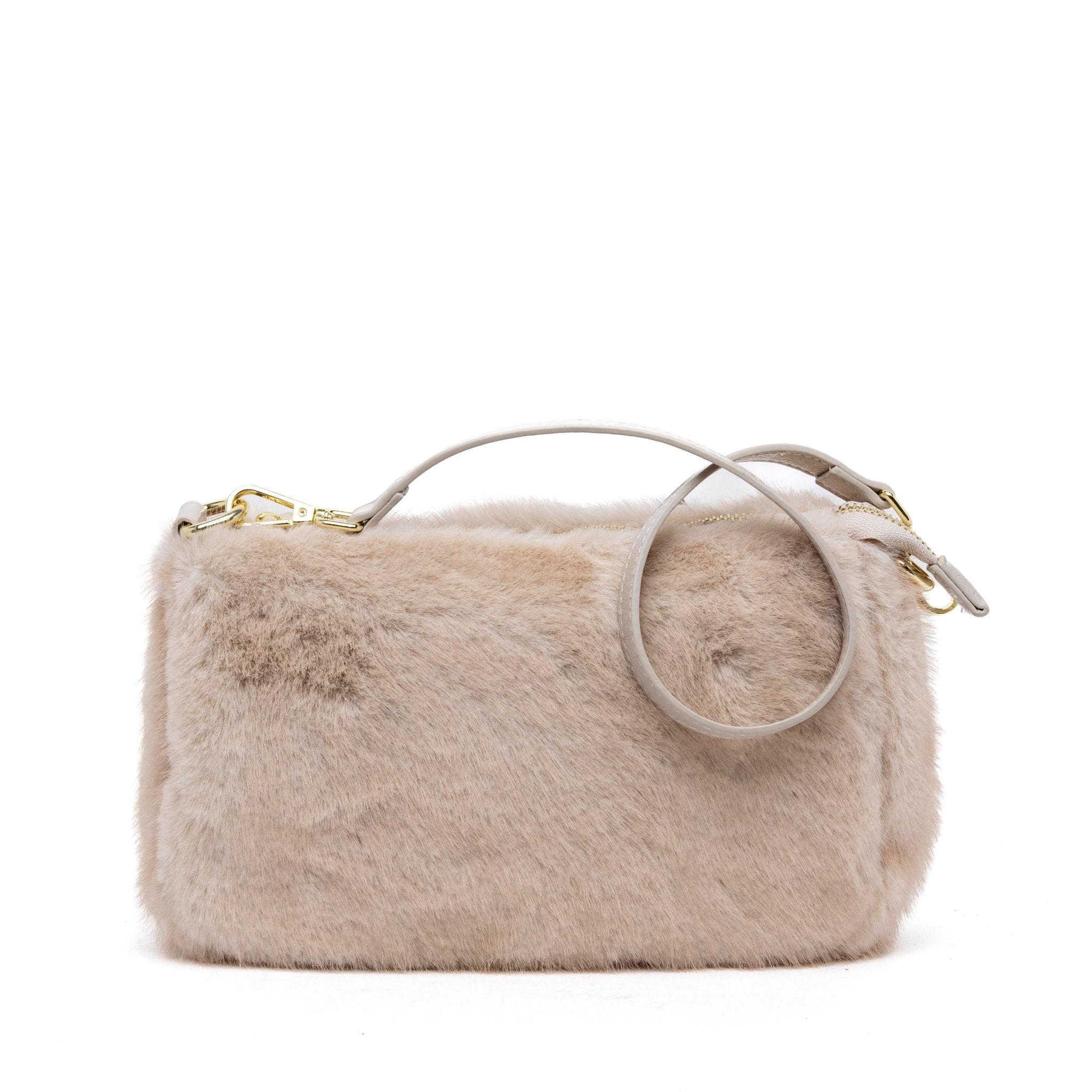 Borsa a mano in eco pelliccia burro. - TreemmeCreazioni