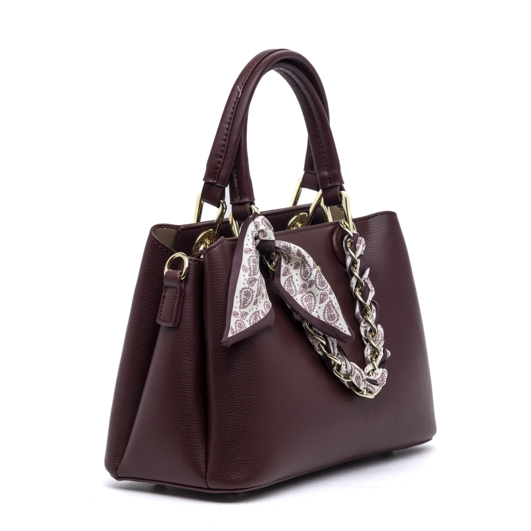 Borsa a mano in morbida ecopelle bordeaux. - TreemmeCreazioni