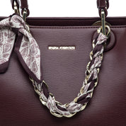 Borsa a mano in morbida ecopelle bordeaux. - TreemmeCreazioni