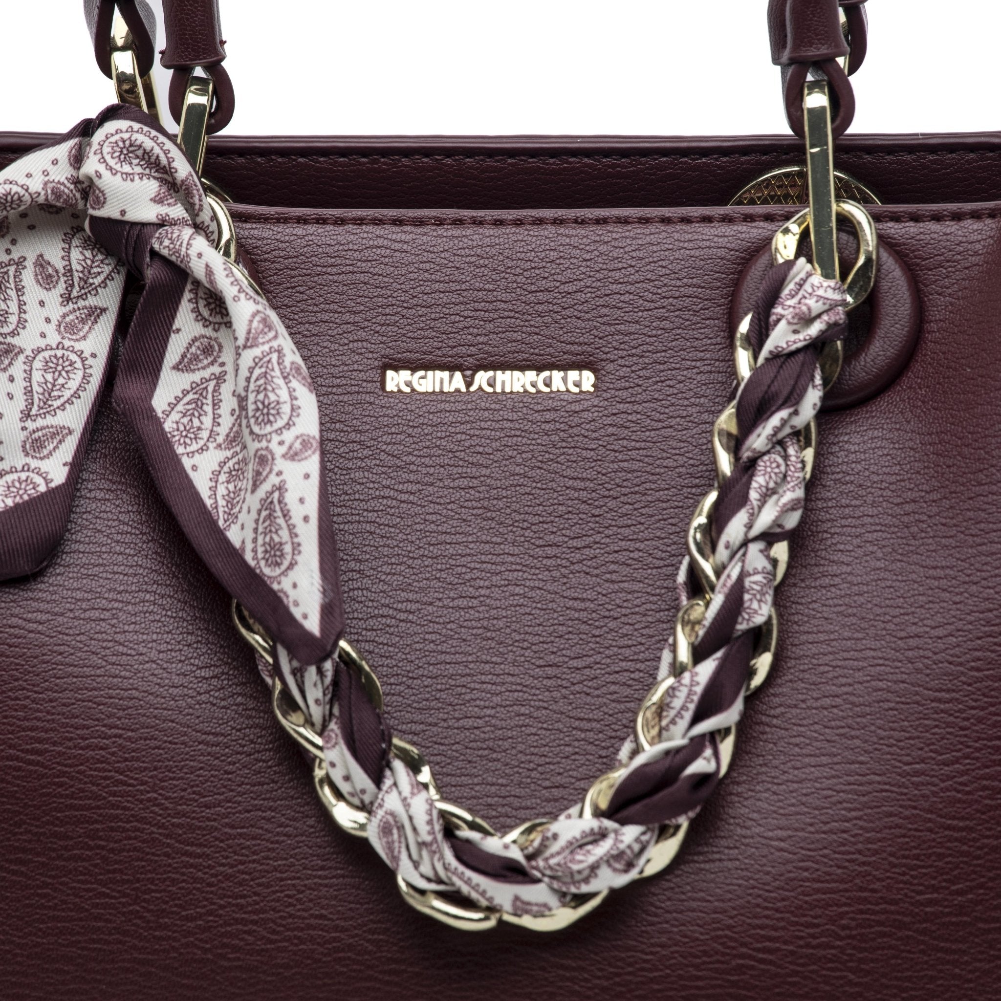 Borsa a mano in morbida ecopelle bordeaux. - TreemmeCreazioni