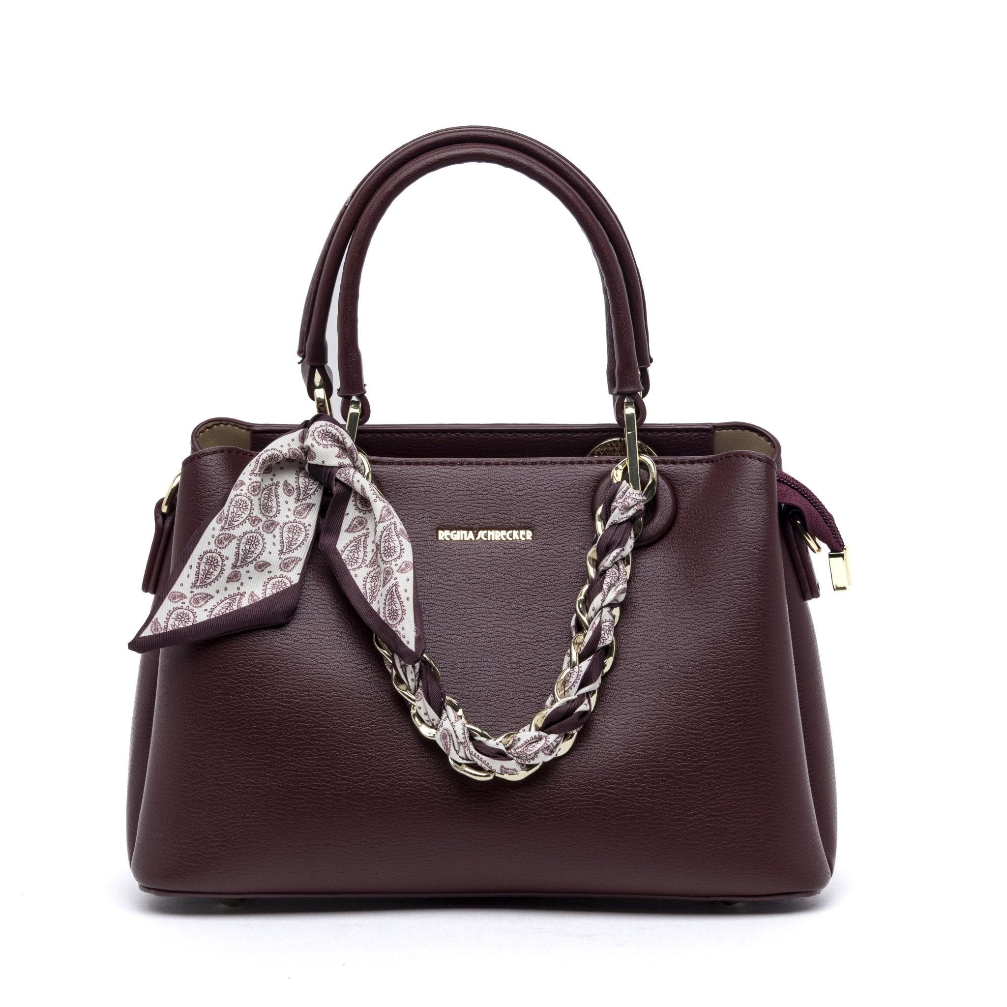 Borsa a mano in morbida ecopelle bordeaux. - TreemmeCreazioni