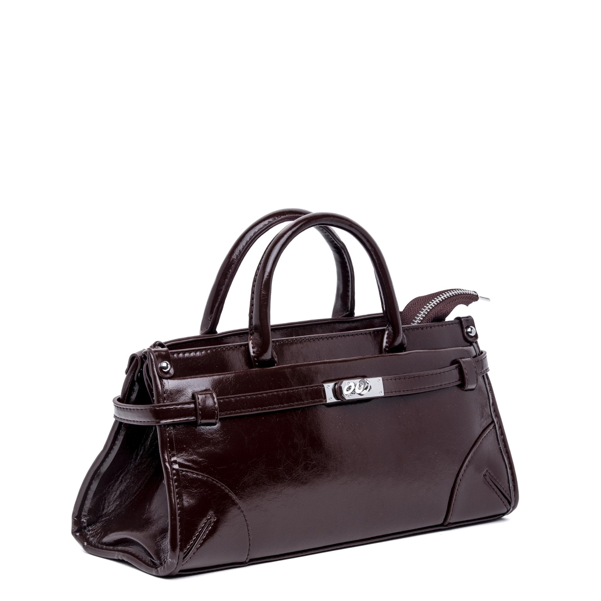 Borsa a mano in naplak marrone. - TreemmeCreazioni