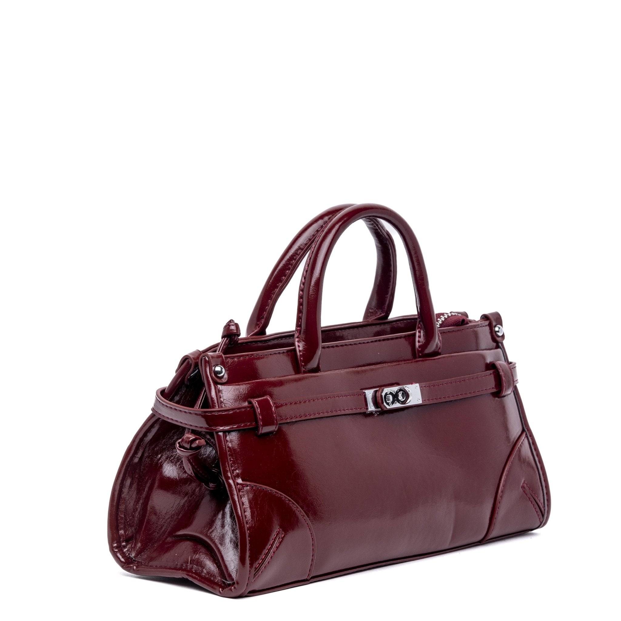 Borsa a mano in naplak rosso rubino. - TreemmeCreazioni