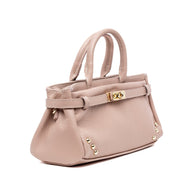 Borsa a mano in pelle bottolata rosa antico - TreemmeCreazioni