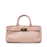 Borsa a mano in pelle bottolata rosa antico