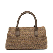 Borsa a mano in rafia marrone intrecciata - TreemmeCreazioni