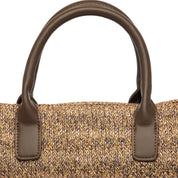 Borsa a mano in rafia marrone intrecciata - TreemmeCreazioni