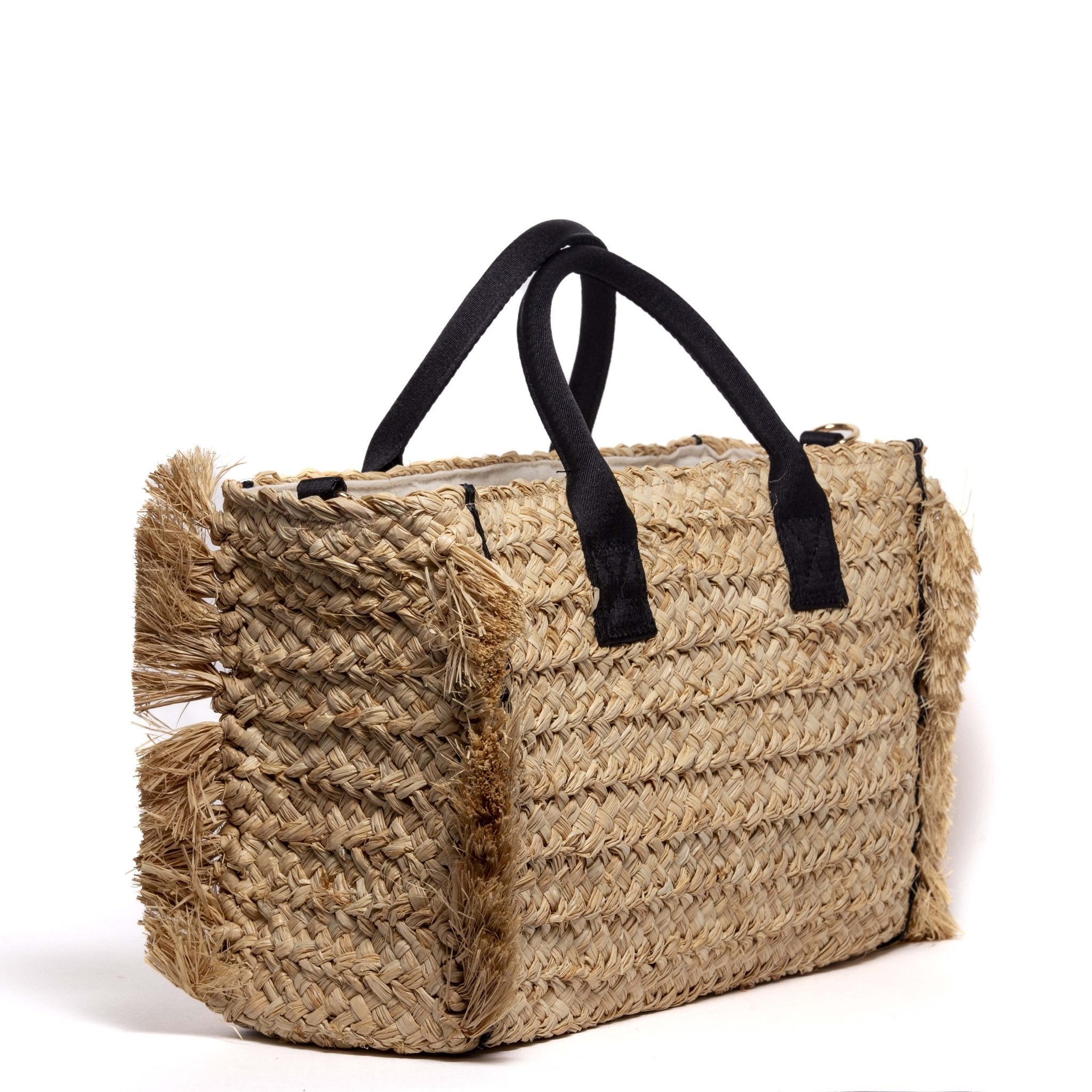 Borsa a mano in rafia naturale. - TreemmeCreazioni