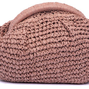 Borsa a mano in rafia rosa carico. - TreemmeCreazioni