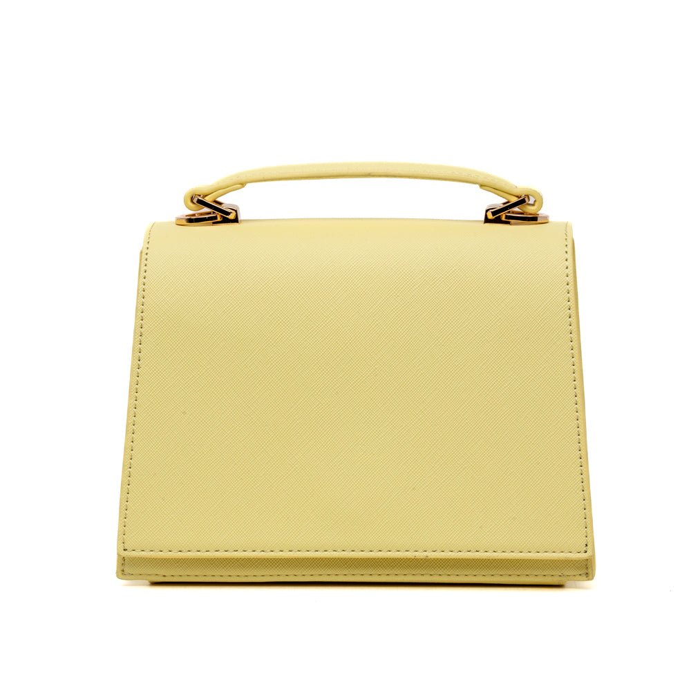 Borsa a mano in saffiano giallo pastello - TreemmeCreazioni