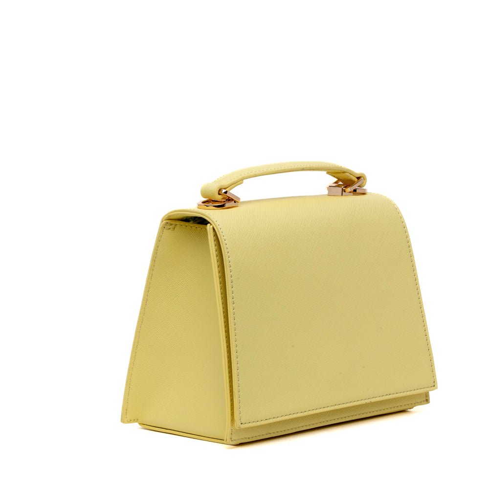 Borsa a mano in saffiano giallo pastello - TreemmeCreazioni