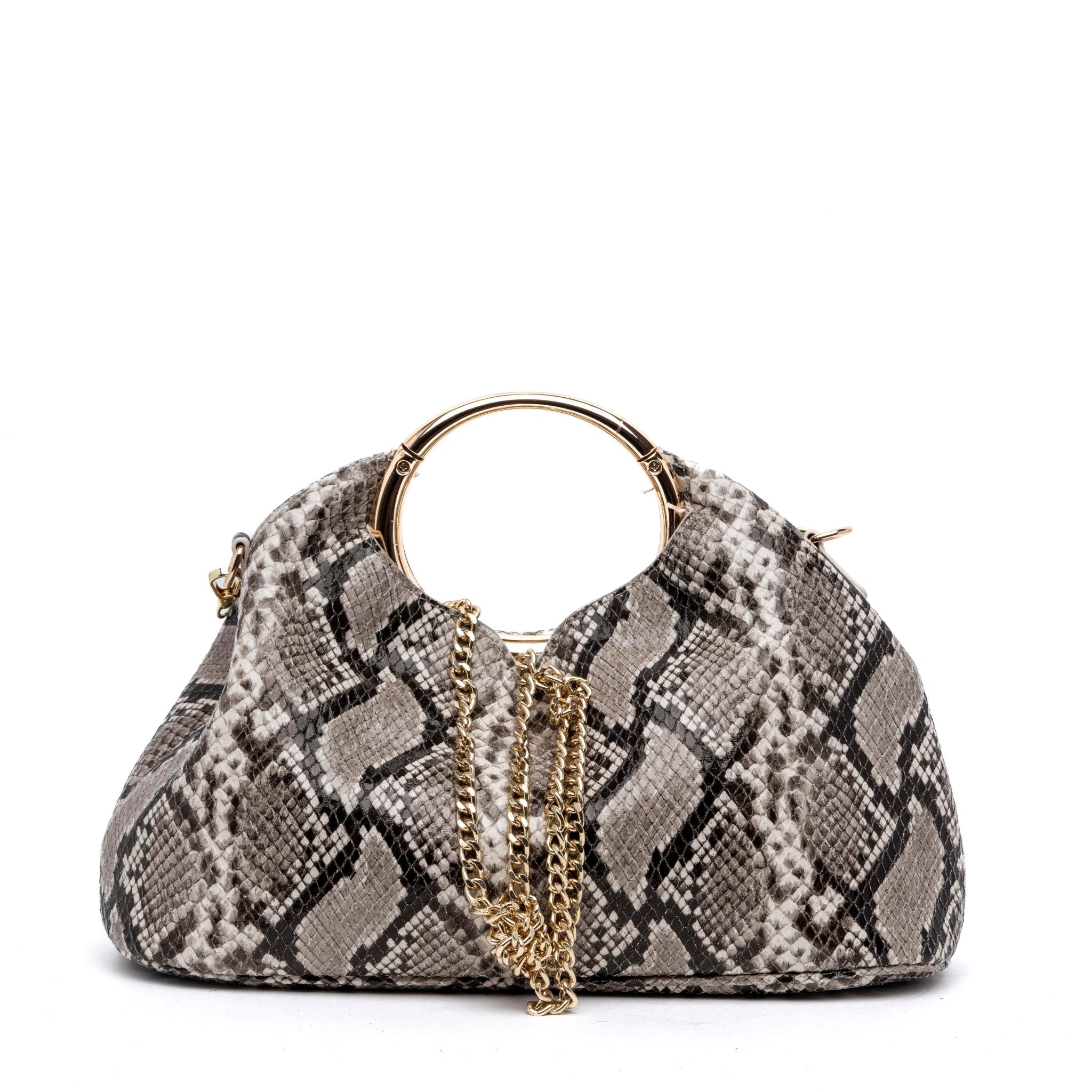 Borsa a mano in stampa pitonato roccia. - TreemmeCreazioni