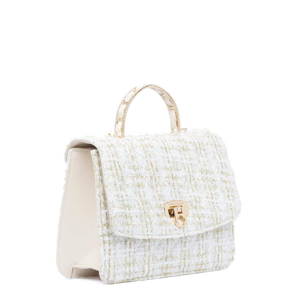 Borsa a mano in tessuto chanel bianco - TreemmeCreazioni