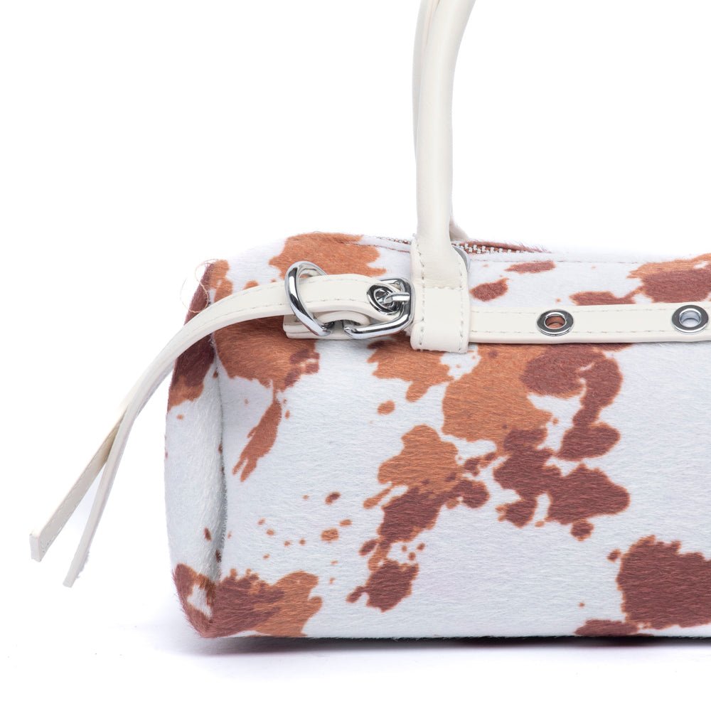 Borsa a mano in tessuto muccato con fibbie - TreemmeCreazioni
