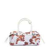 Borsa a mano in tessuto muccato con fibbie