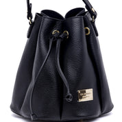 Borsa a secchiello in vitello nero. - TreemmeCreazioni