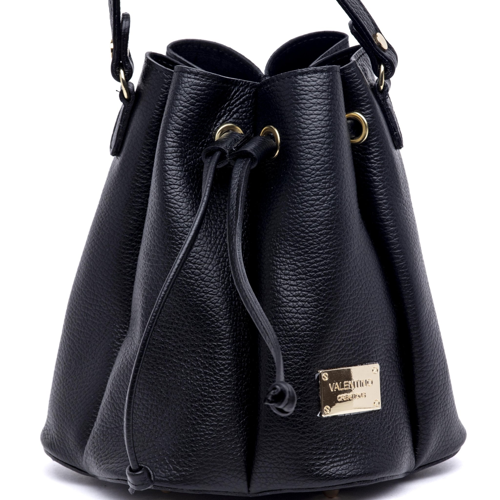 Borsa a secchiello in vitello nero. - TreemmeCreazioni