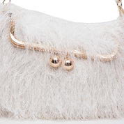 Borsa a spalla in effetto shearling burro. - TreemmeCreazioni