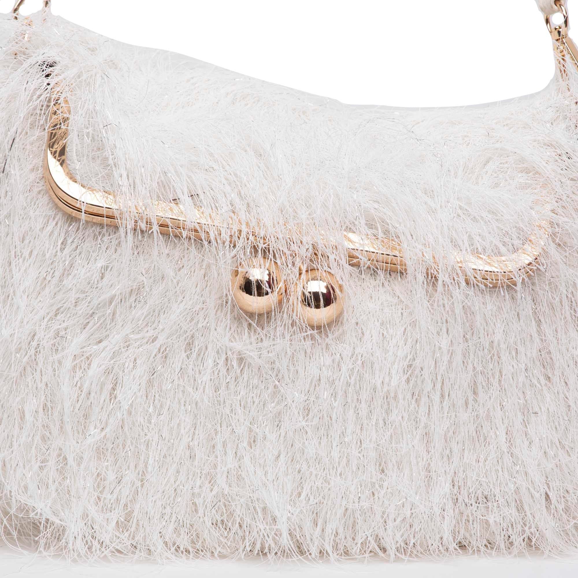 Borsa a spalla in effetto shearling burro. - TreemmeCreazioni