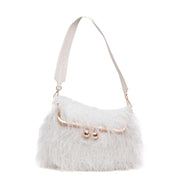 Borsa a spalla in effetto shearling burro. - TreemmeCreazioni