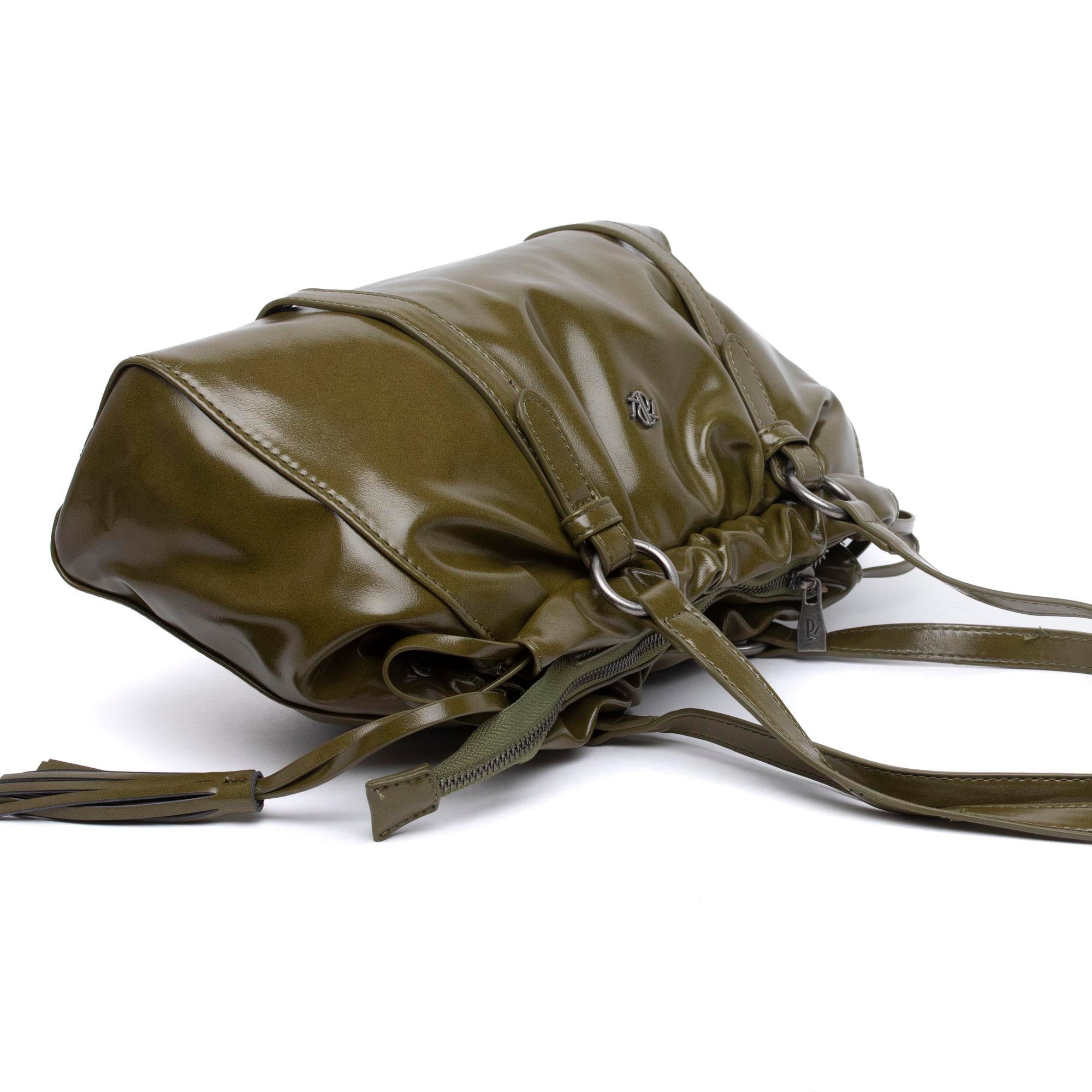 Borsa a spalla in naplak verde. - TreemmeCreazioni