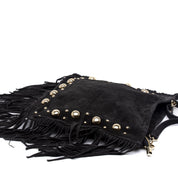 Borsa a spalla in pelle scamosciata con frange. - TreemmeCreazioni