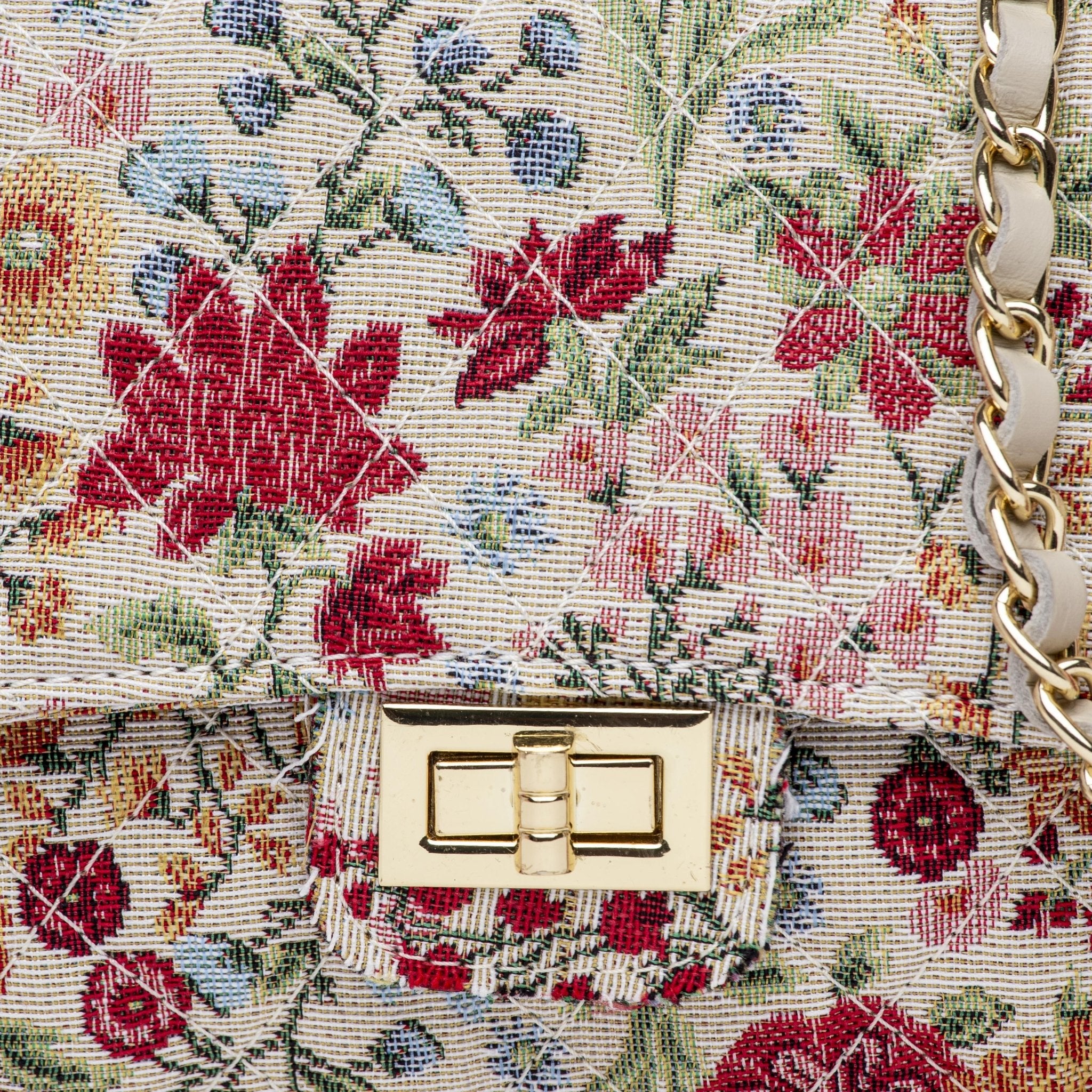 Borsa bauletto in tessuto floreale. - TreemmeCreazioni
