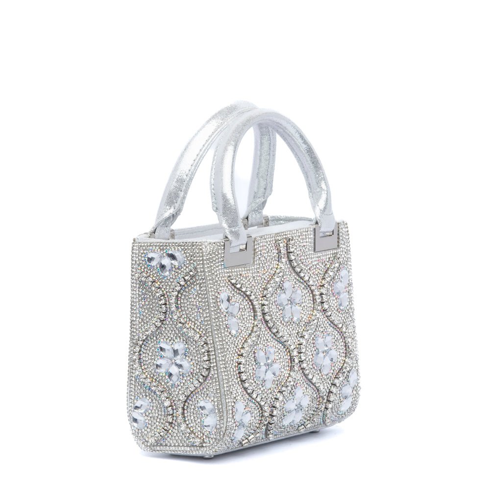 Borsa gioiello con cristalli argento - TreemmeCreazioni